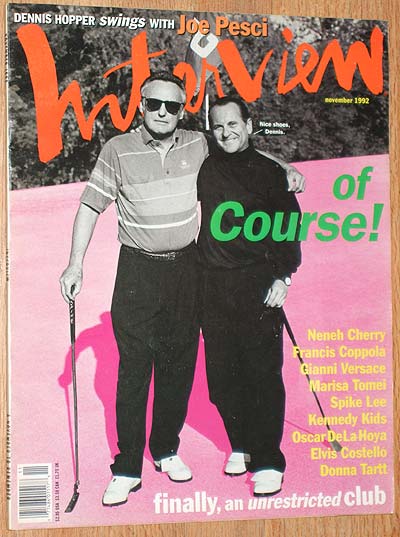INTERVIEW magazine side cover November 1992