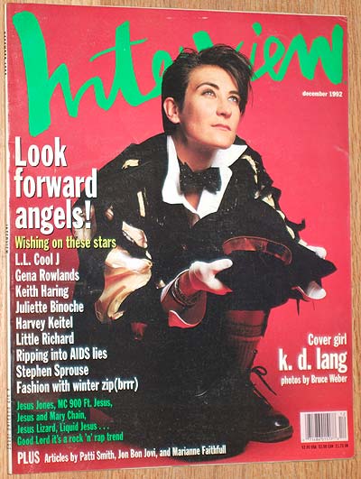 INTERVIEW magazine side cover December 1992