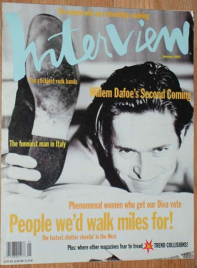 INTERVIEW magazine side cover January 1993
