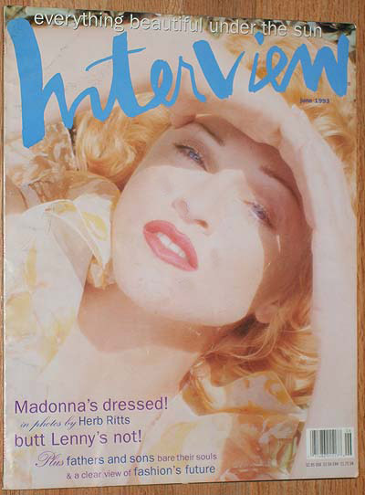 INTERVIEW magazine side cover June 1993