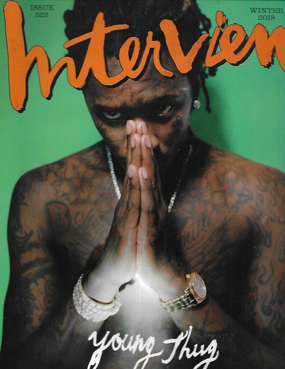 INTERVIEW magazine side cover Issue 523 Winter 2018