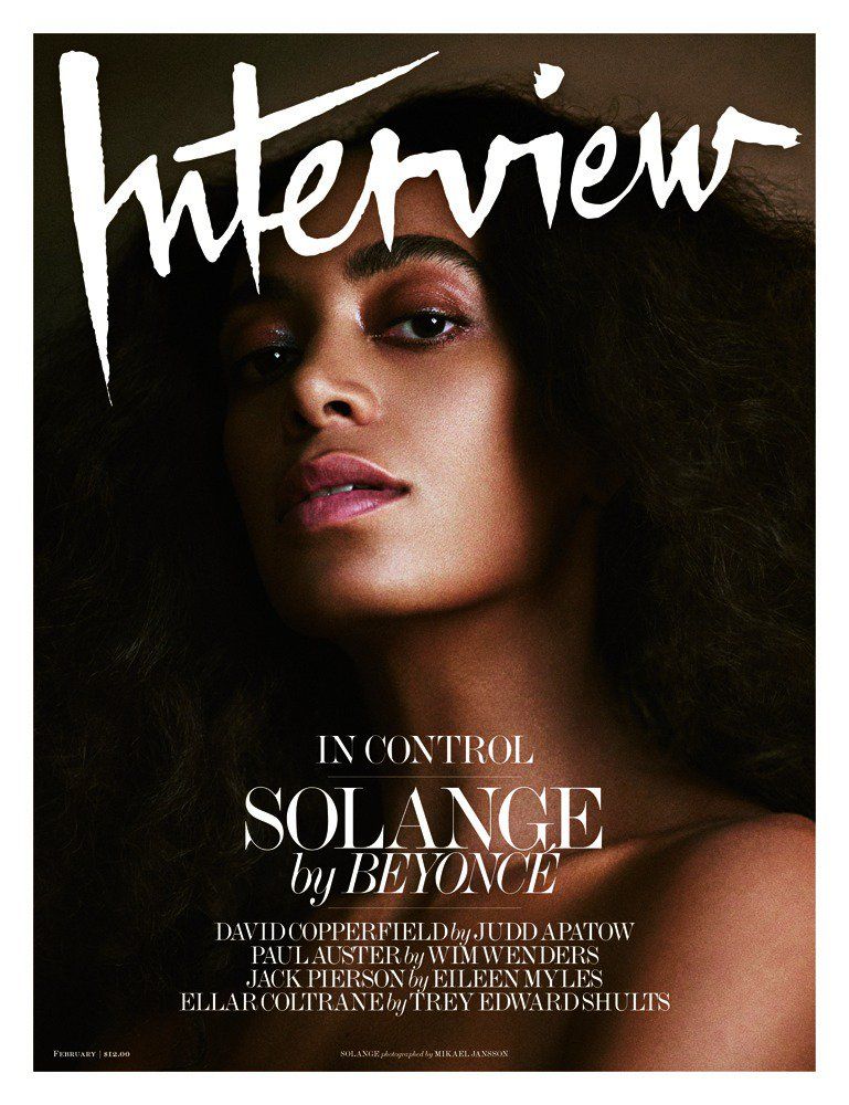INTERVIEW magazine side cover  February 2017