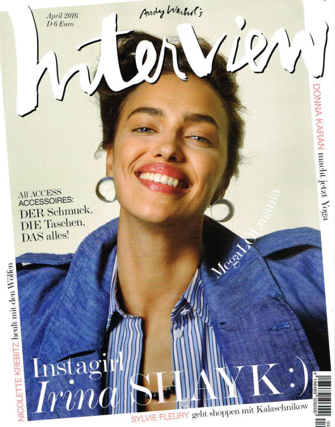 INTERVIEW (GERMAN) magazine side cover  April 2016