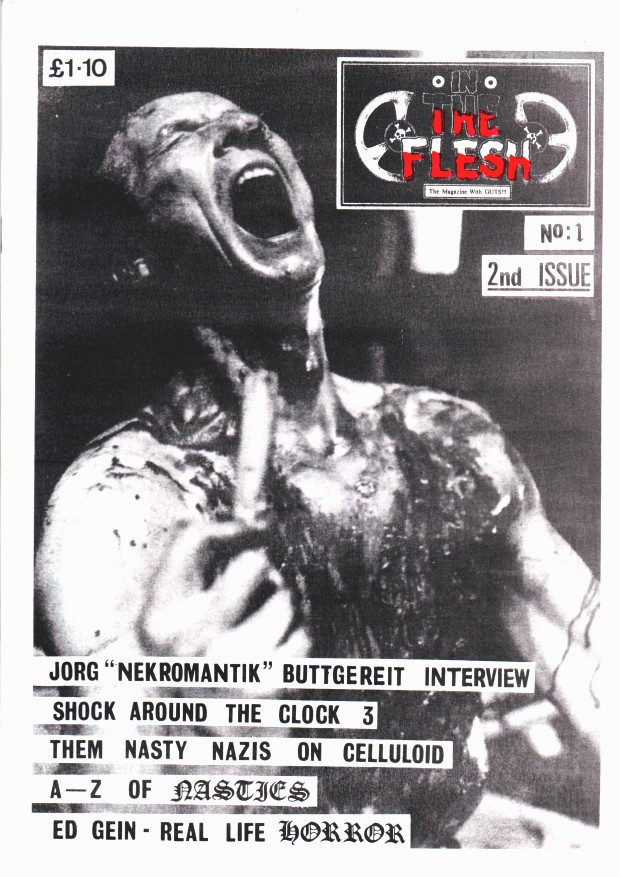 IN THE FLESH magazine side cover Issue 1  1989