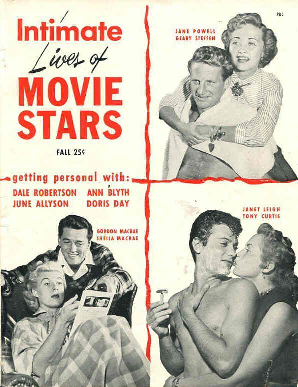 INTIMATE LIVES OF MOVIE STARS magazine side cover  Vol 1 # 1 Fall 1952