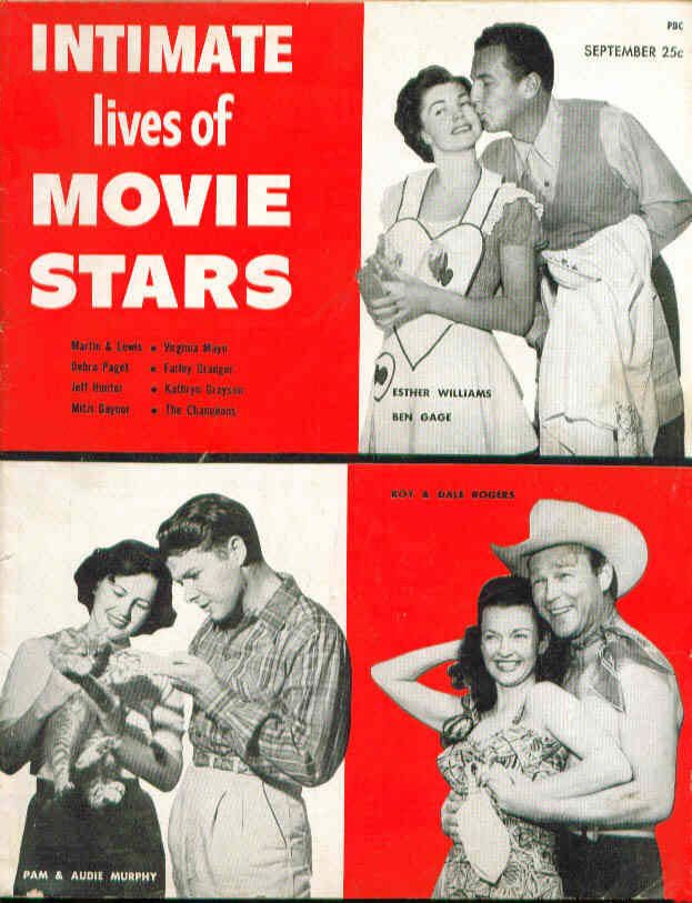 INTIMATE LIVES OF MOVIE STARS magazine side cover  Vol 1 # 3 September 1953