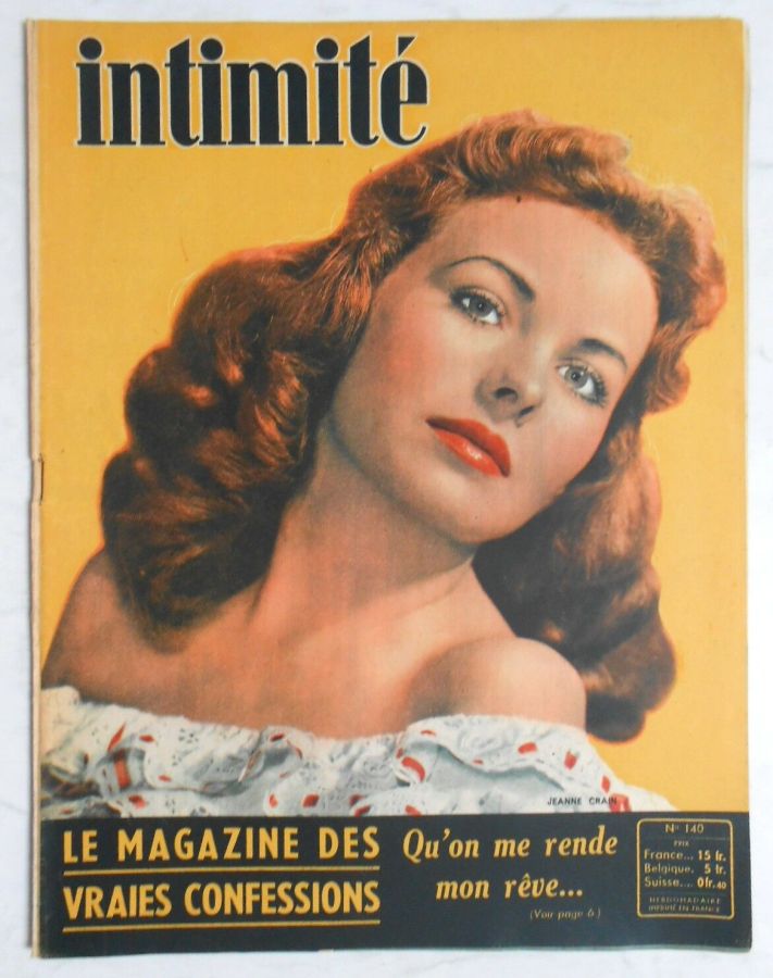 INTIMITE magazine side cover Issue 140   1948
