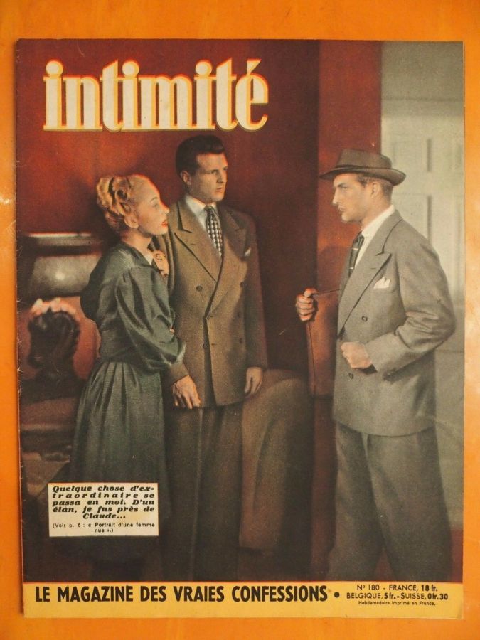 INTIMITE magazine side cover Issue 180 3 April 1949