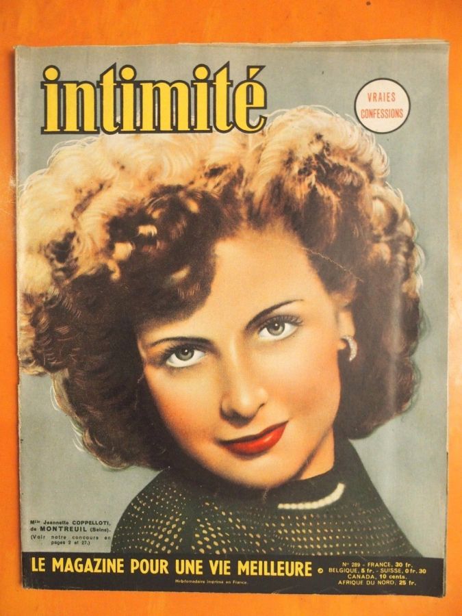 INTIMITE magazine side cover Issue 289 28 April 1951