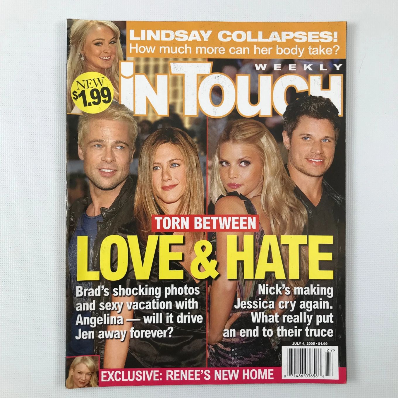 IN TOUCH magazine side cover 4 July 2005