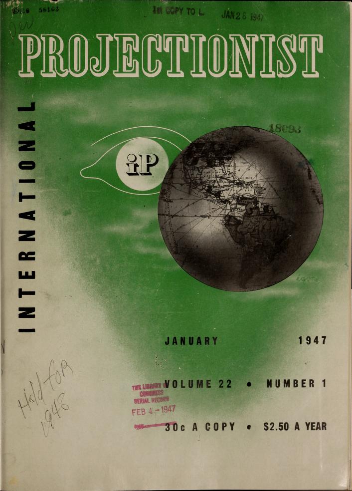INTERNATIONAL PROJECTIONIST magazine side cover January 1947