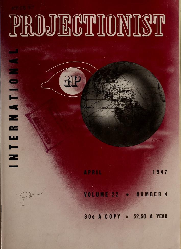 INTERNATIONAL PROJECTIONIST magazine side cover April 1947