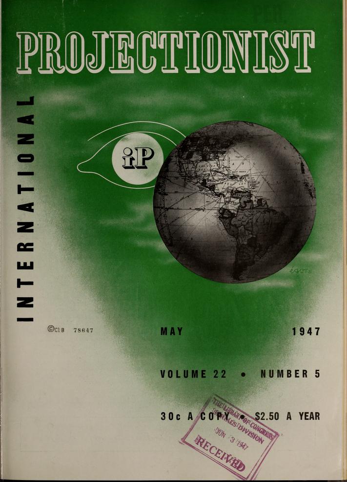 INTERNATIONAL PROJECTIONIST magazine side cover May 1947