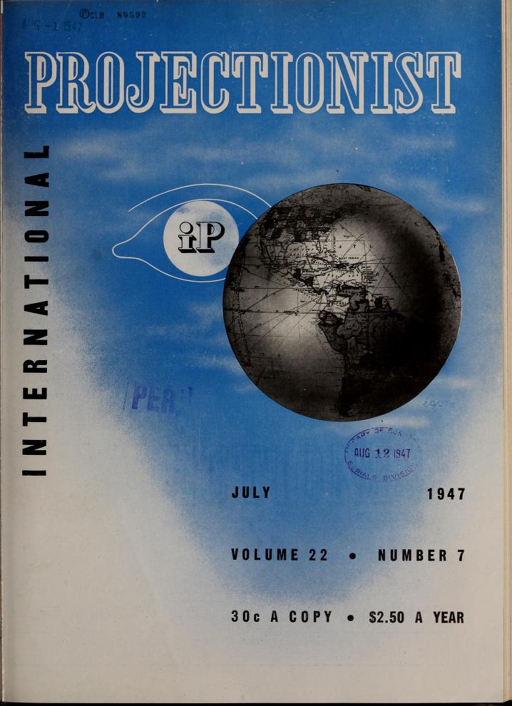 INTERNATIONAL PROJECTIONIST magazine side cover July 1947