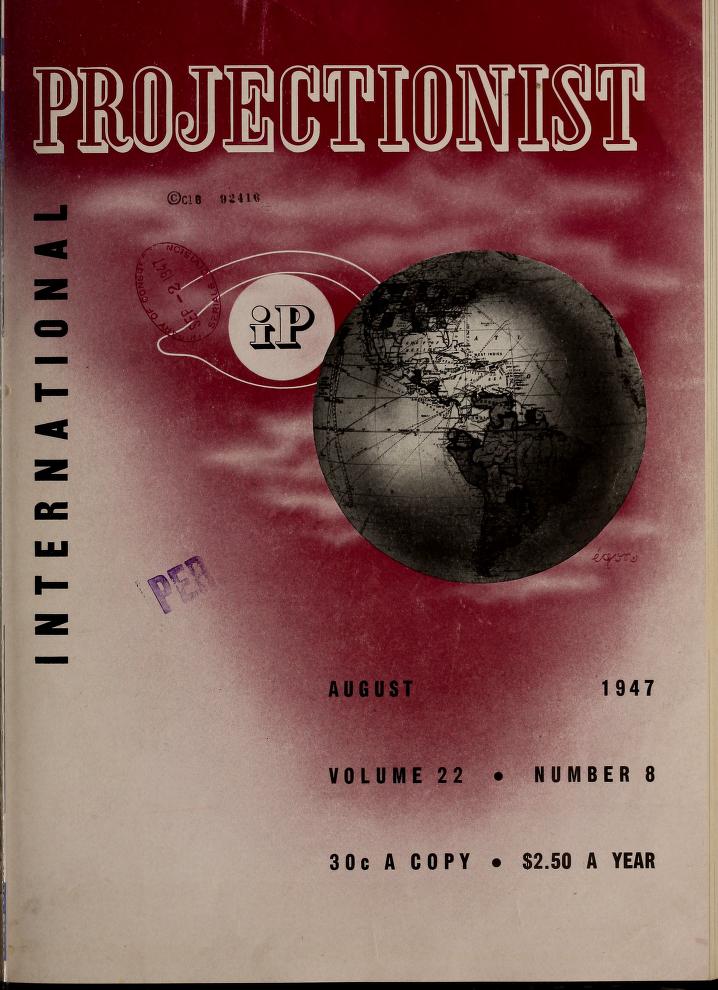 INTERNATIONAL PROJECTIONIST magazine side cover August 1947