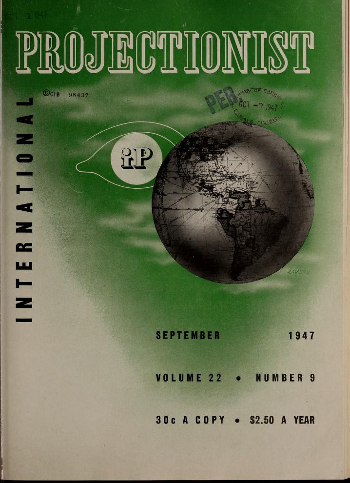INTERNATIONAL PROJECTIONIST magazine side cover September 1947