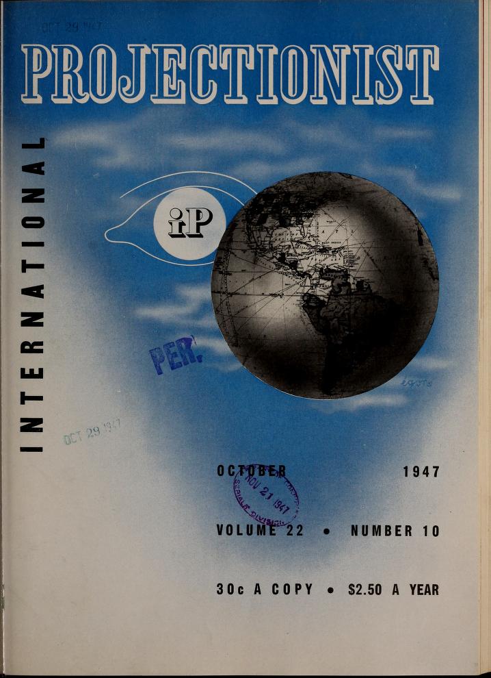 INTERNATIONAL PROJECTIONIST magazine side cover October 1947