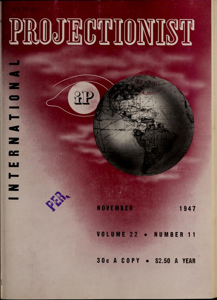 INTERNATIONAL PROJECTIONIST magazine side cover November 1947