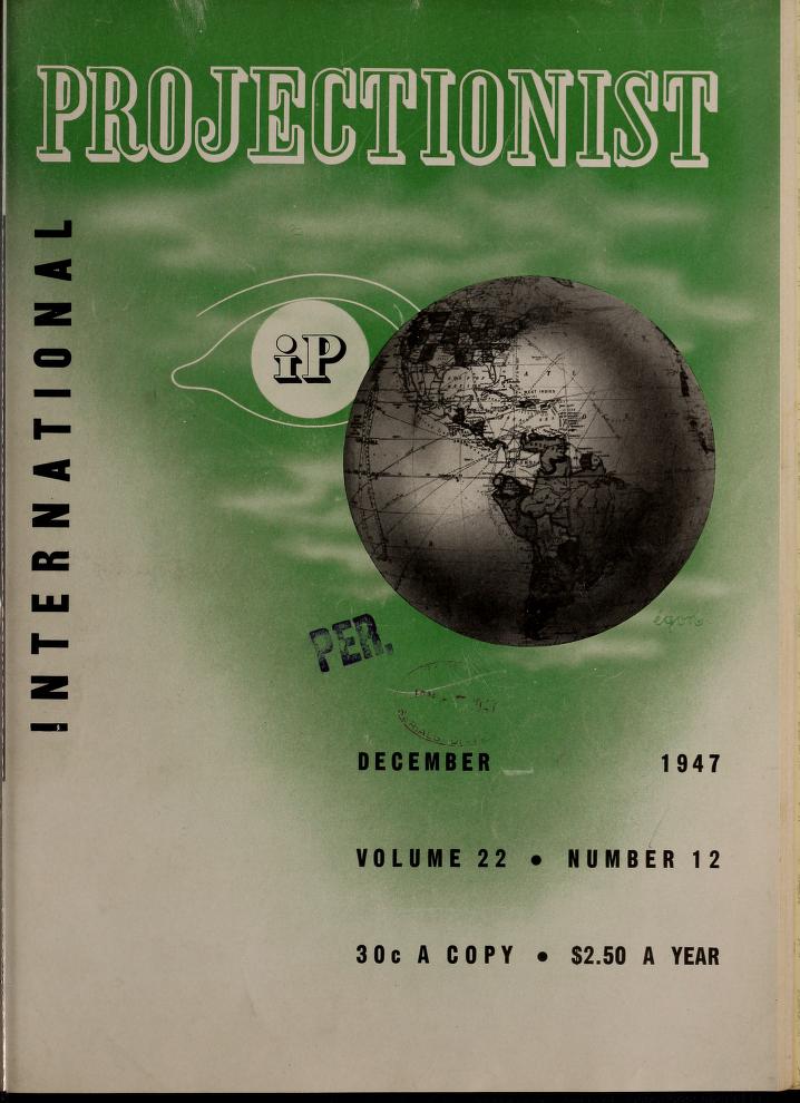 INTERNATIONAL PROJECTIONIST magazine side cover December 1947