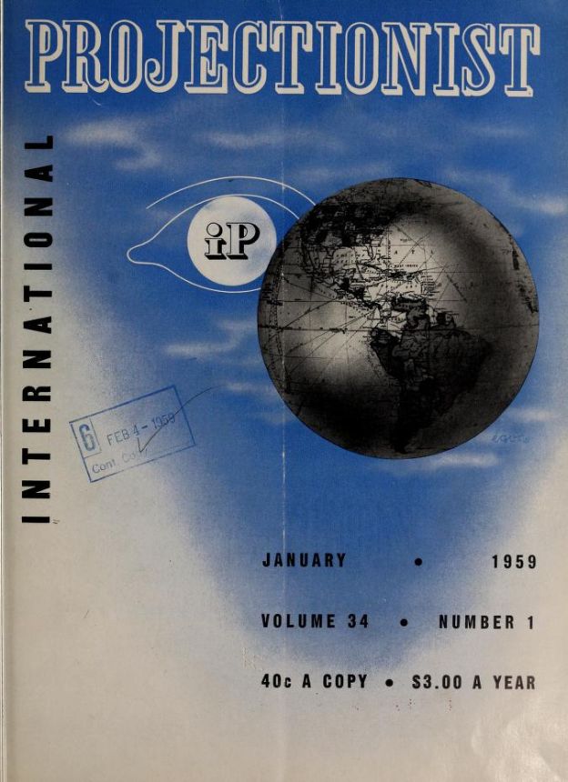 INTERNATIONAL PROJECTIONIST magazine side cover  January 1959