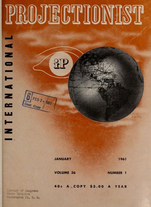 INTERNATIONAL PROJECTIONIST magazine side cover  January 1961