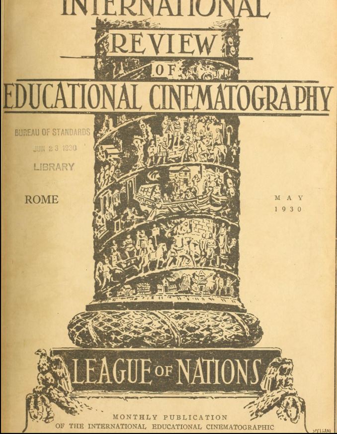 INTERNATIONAL REVIEW OF EDUCATIONAL CINEMATOGRAPHY magazine side cover May 1930