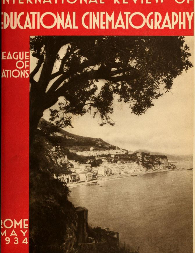 INTERNATIONAL REVIEW OF EDUCATIONAL CINEMATOGRAPHY magazine side cover May 1934