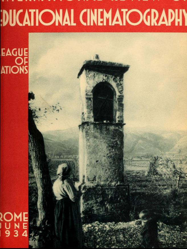 INTERNATIONAL REVIEW OF EDUCATIONAL CINEMATOGRAPHY magazine side cover June 1934