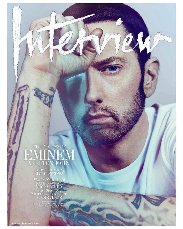 INTERVIEW magazine side cover  December 2017/ January 2018 