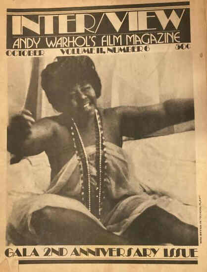 INTERVIEW magazine side cover Issue v2n6  October 1971