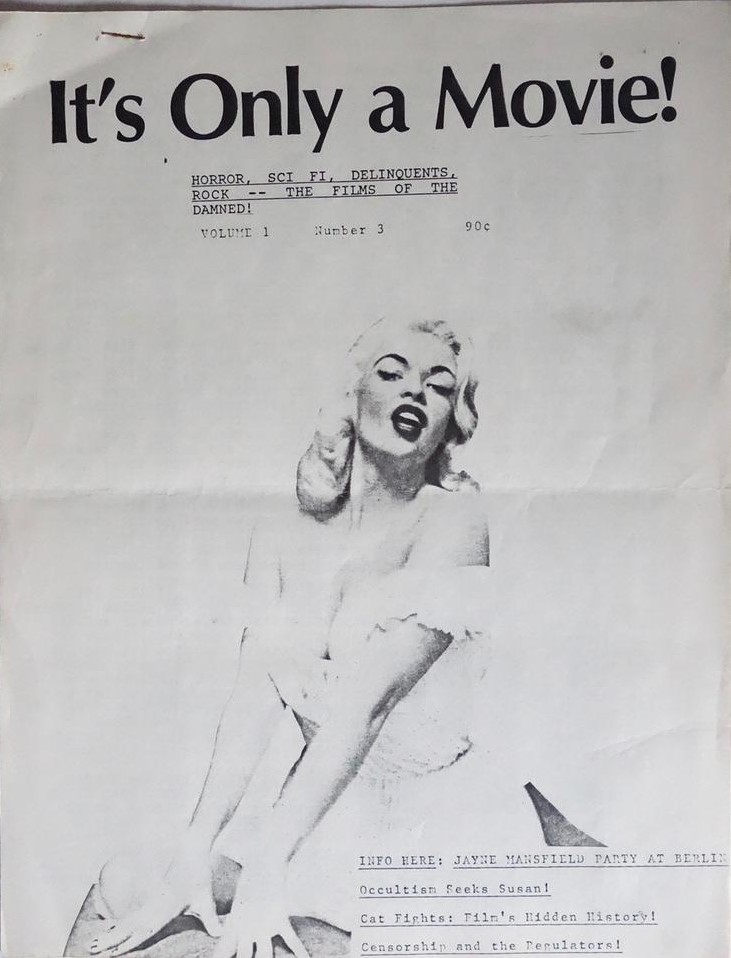 ITS ONLY A MOVIE magazine side cover  Vol 1 # 3 Newsletter 1986