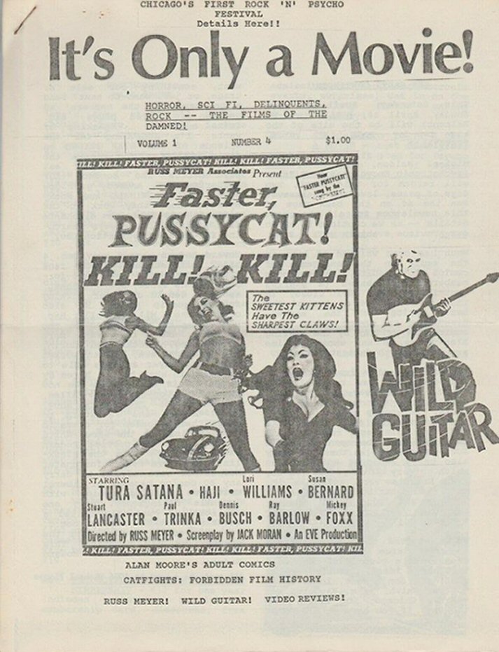 ITS ONLY A MOVIE magazine side cover  Vol 1 No  4  Newsletter 1986