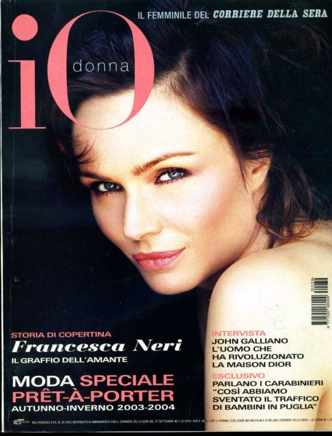 IO DONNA magazine side cover 27 September 2003
