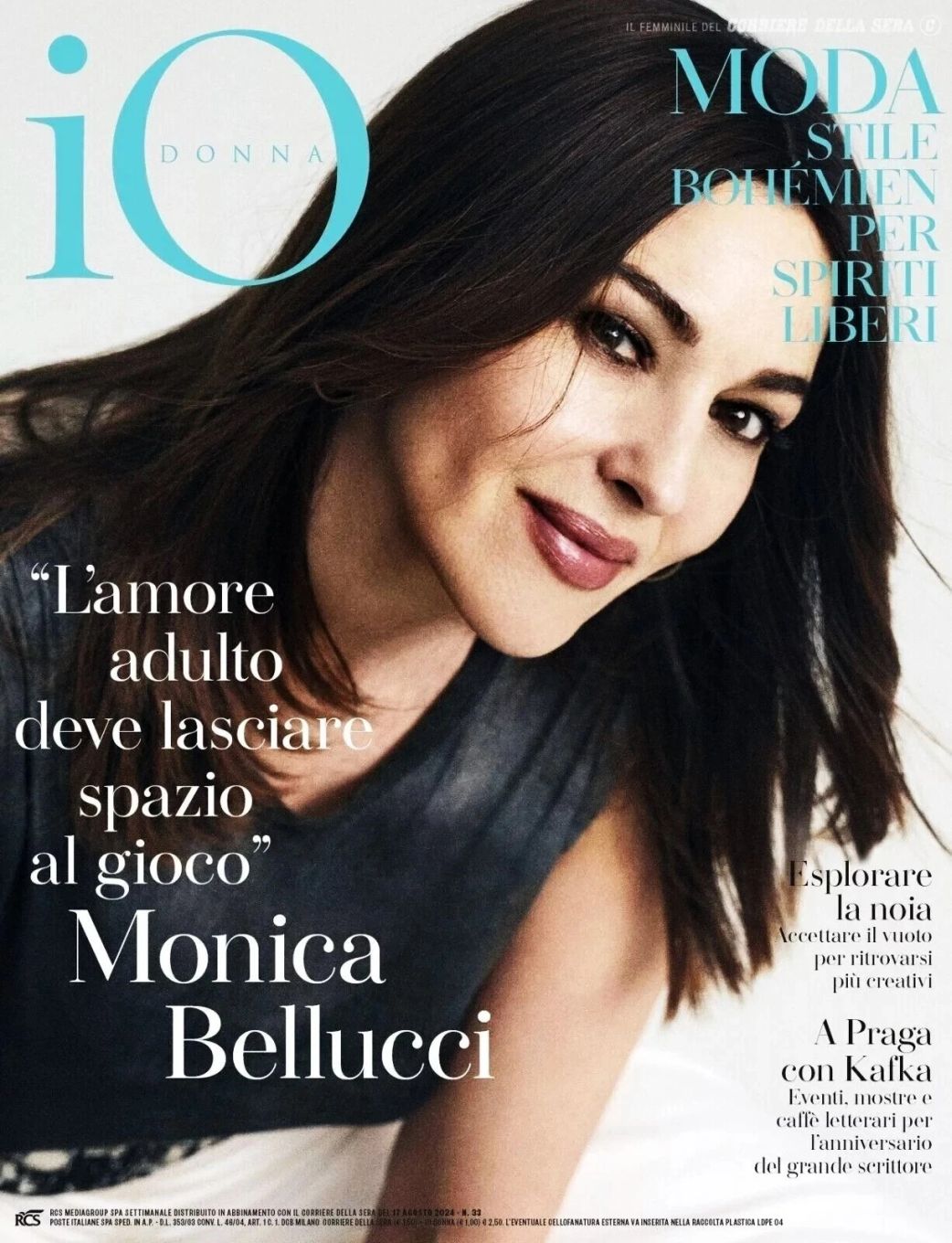 IO DONNA magazine side cover  August 2024