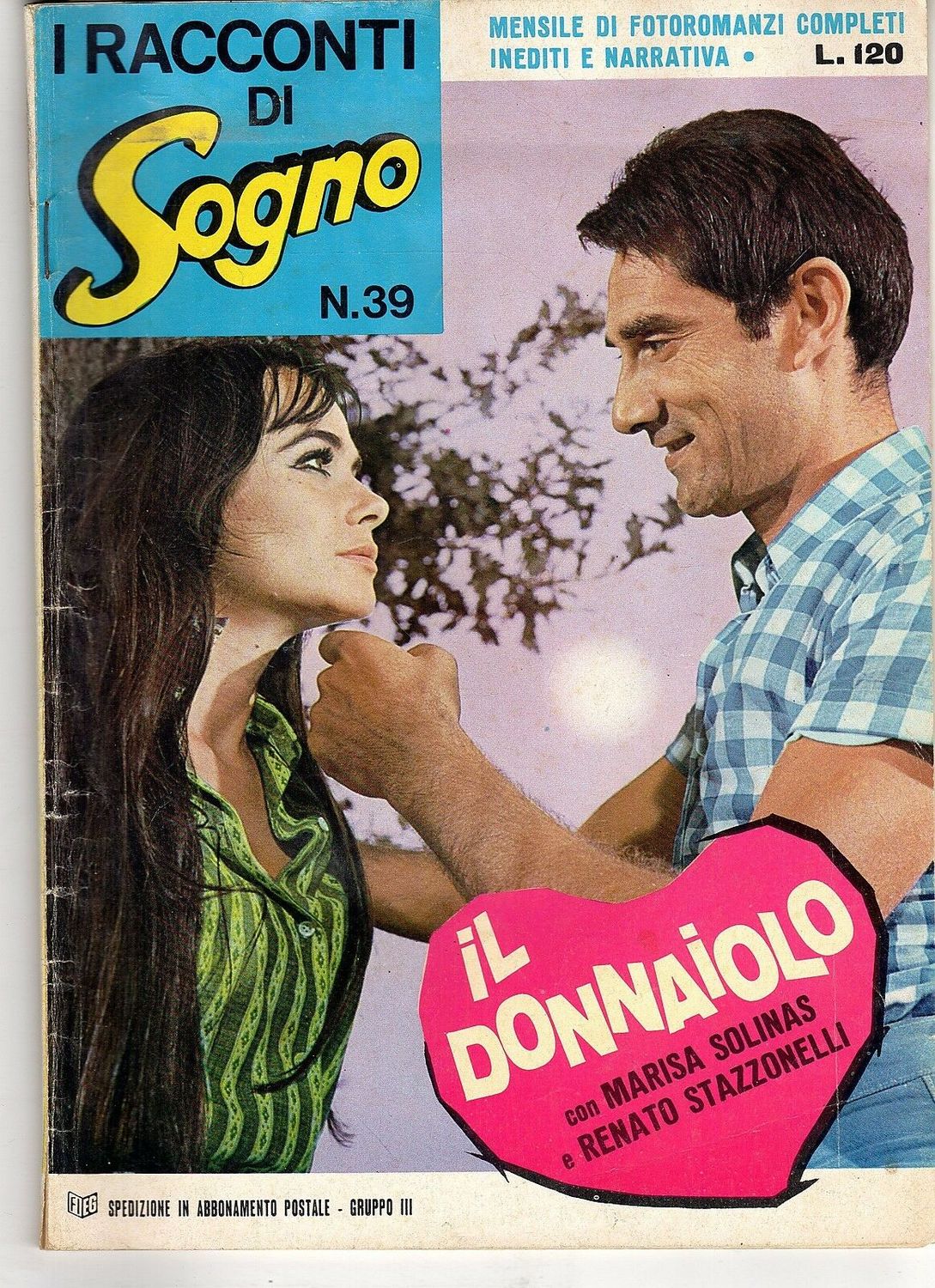 I RACCONTI DI SOGNO magazine side cover Issue 39   1968