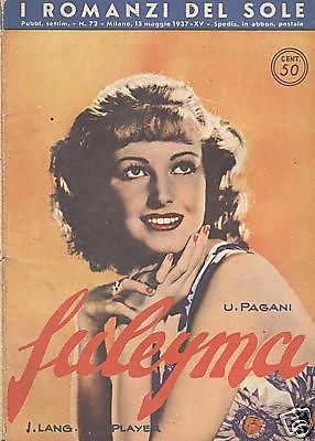 I ROMANZI DEL SOLE magazine side cover Issue 72 15 May 1937