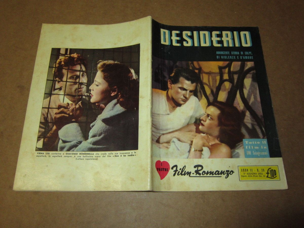 I VOSTRI FILM-ROMANZO magazine side cover Issue 38 1 June 1955