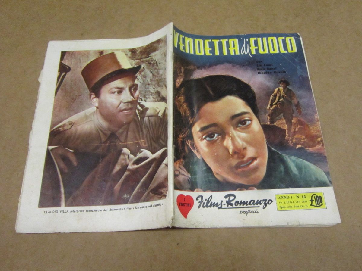 I VOSTRI FILM-ROMANZO magazine side cover Issue 15 19 July 1959