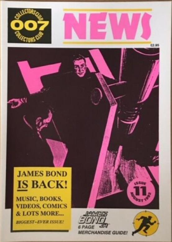 JAMES BOND COLLECTORS CLUB NEWS magazine side cover Issue 11  August 1992
