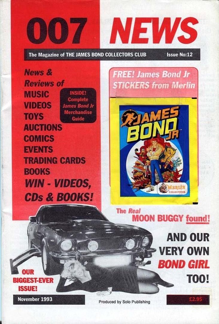 JAMES BOND COLLECTORS CLUB NEWS magazine side cover Issue 12  November 1993