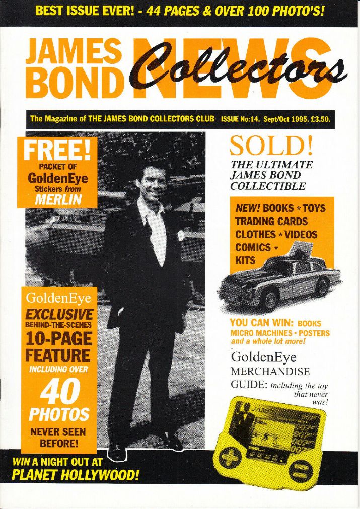 JAMES BOND COLLECTORS CLUB NEWS magazine side cover Issue 14  September/October 1995