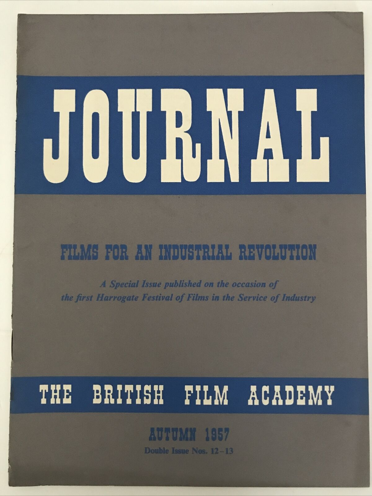 JOURNAL OF THE BRITISH FILM ACADEMY | THE magazine side cover Issue 12-13   1957