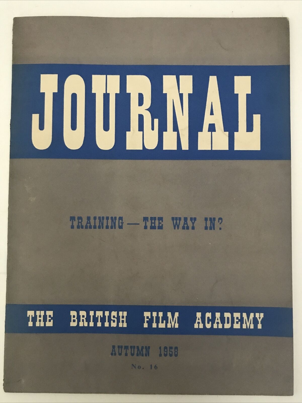JOURNAL OF THE BRITISH FILM ACADEMY | THE magazine side cover Issue 16   1958