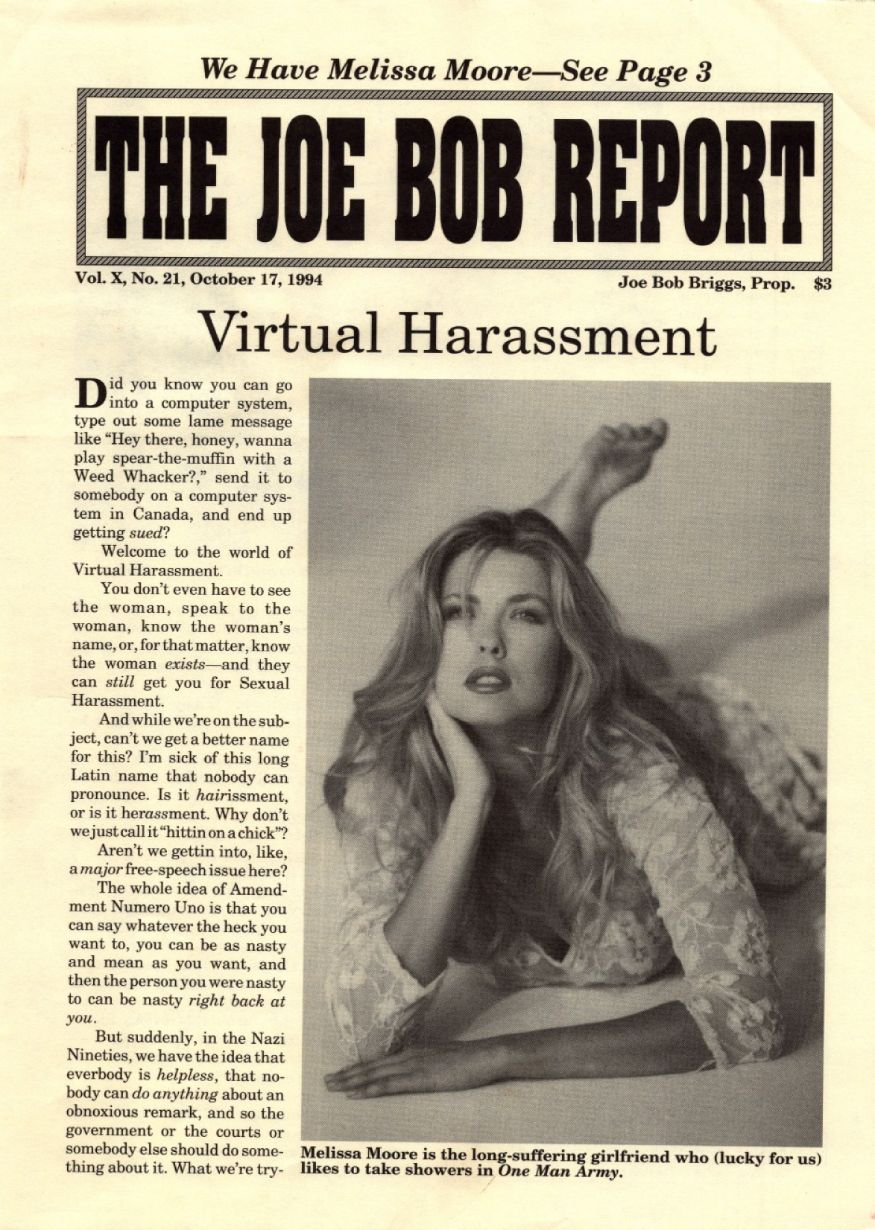 JOE BOB REPORT magazine side cover  Vol 10 No  21 17 October 1994