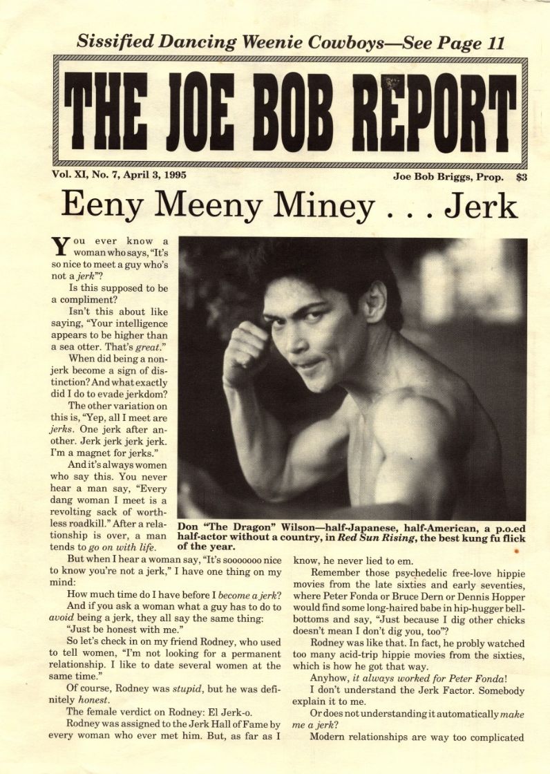 JOE BOB REPORT magazine side cover  Vol 11 No 7 3 April 1995