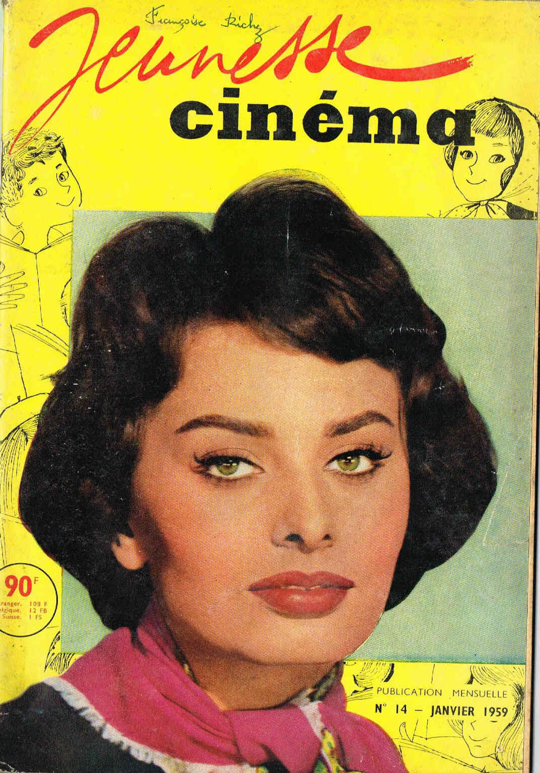 JEUNESSE CINEMA magazine side cover Issue 14 January 1959
