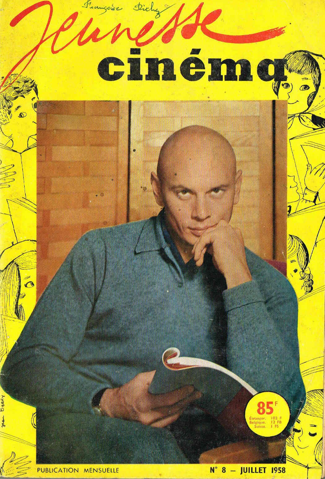 JEUNESSE CINEMA magazine side cover Issue 8 July 1958