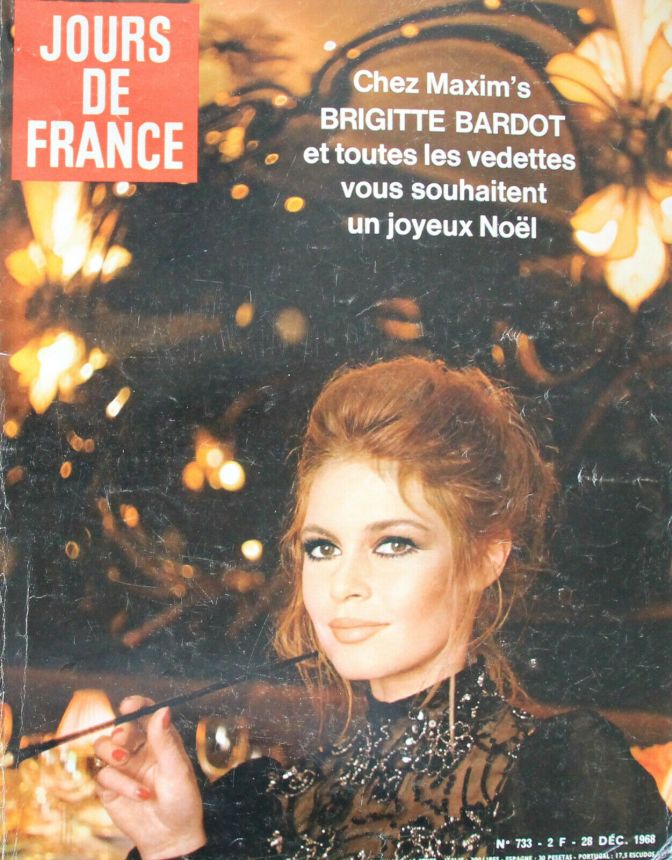 JOURS DE FRANCE magazine side cover Issue 733 28 December 1968