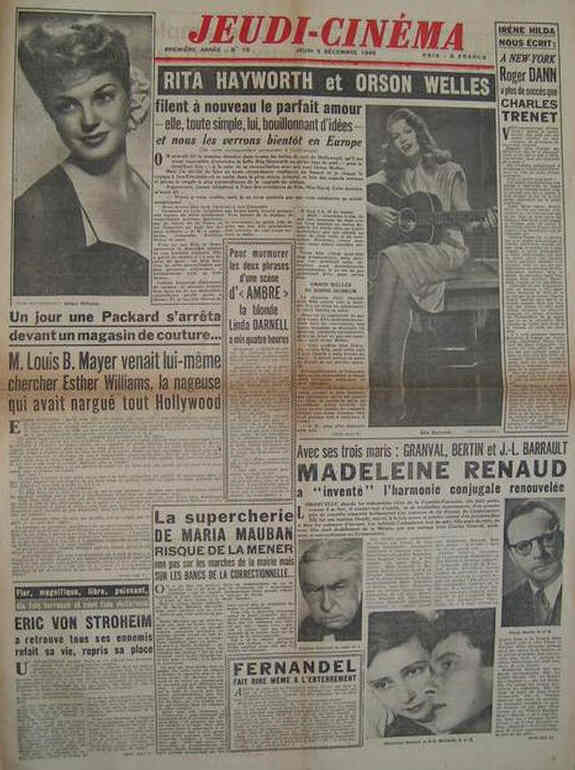 JEUDI-CINEMA magazine side cover   1946