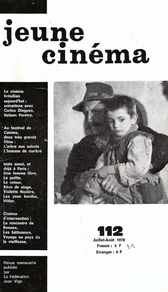 JEUNE CINEMA magazine side cover Issue 112 July/August 1978